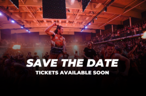 FACEOFF gymnast with caption - save the date